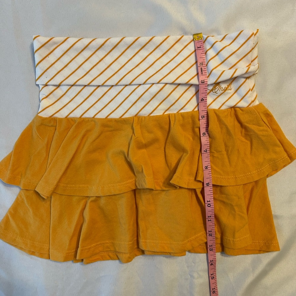 Y2K Era O’Neill Orange Striped Ruffle Skirt - Picture 6 of 6